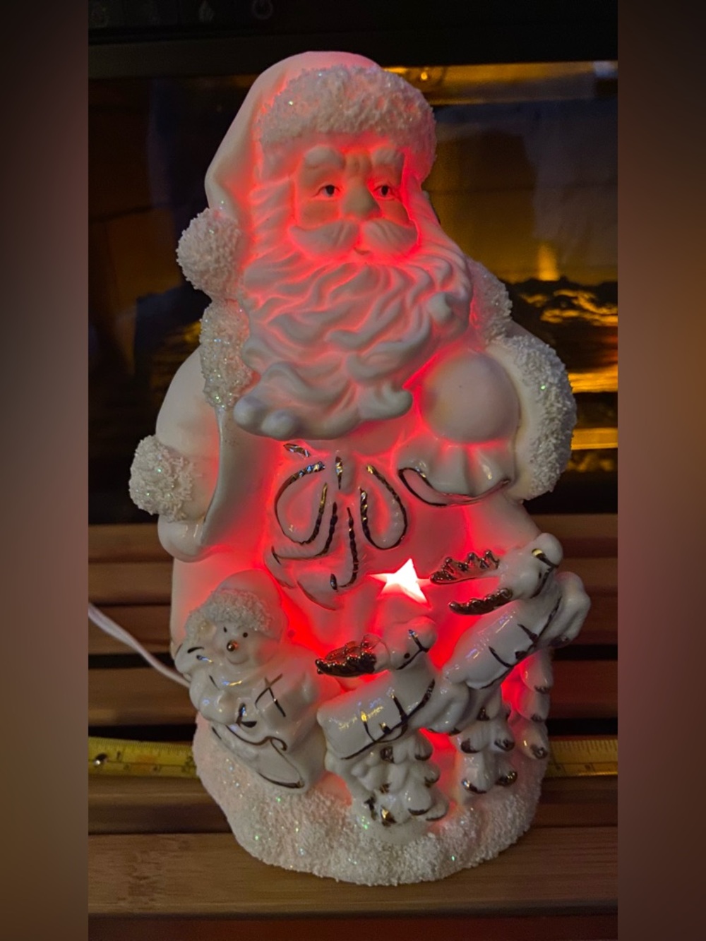 Lenox Vintage/Works White Ceramic Santa w/Red Night Light Glowing Holiday Decor - Picture 7 of 16